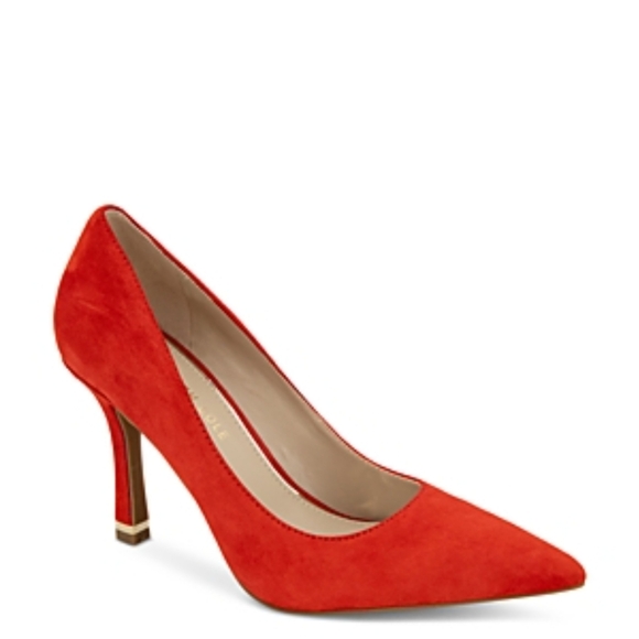 New! KENNETH COLE Women's Romi Pointed Toe High Heel Pumps in red